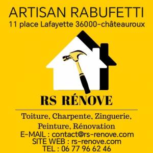 Logo RS RÉNOVE pose de zinguerie et pièce de zinc Indre 36