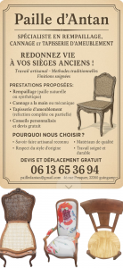 Logo PAILLE D’ANTAN rempaillage & cannage pose de tapisserie et papier peint Côtes d’Armor 22