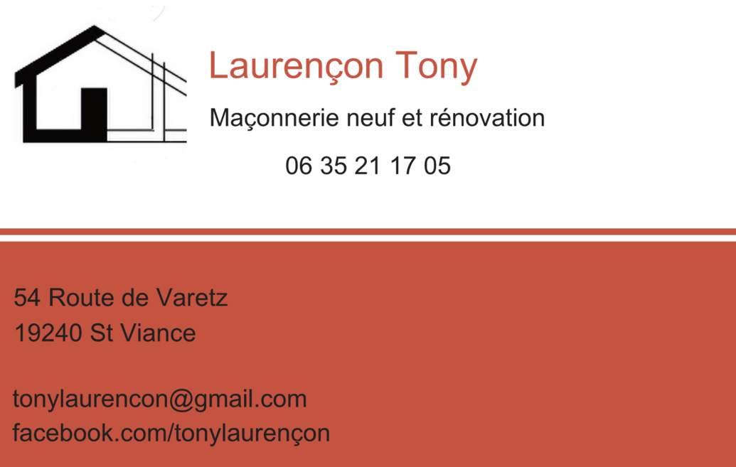 Logo LAURENÇON Tony démolition et ramassage de gravats Corrèze 19
