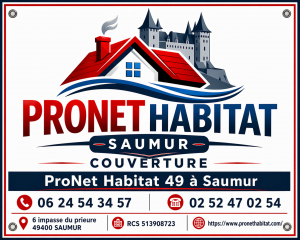 Logo Pronet habitat 49 pose d'étanchéïté sur toiture et terrasse Maine-et-Loire 49