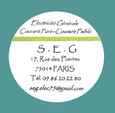 Logo S.E.G électricité générale installation domotique et automatisme 75014