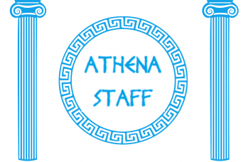Logo Athena Staff pose de staff et ornement 74150