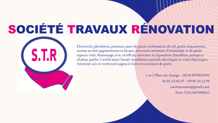 Logo STR Société Travaux Rénovation aménagement intérieurs des combles Eure-et-Loir 28