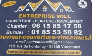 Logo Will couvreur pose d'étanchéïté sur toiture et terrasse 94300