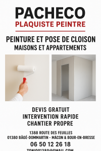 Logo Pacheco plaquiste peintre pose de plaques et cloisons Ain 01