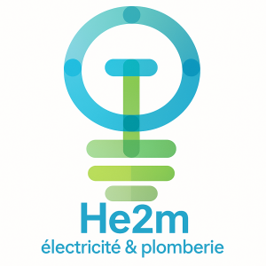 He2m électricité dépanneur Gironde 33 Logo He2m électricité dépannage d'urgence et réparation de fuite Gironde 33
