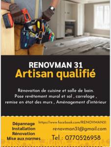 Logo RENOVMAN31 aménagement intérieurs des combles 31000