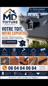 MD toiture zingueur Rhône 69 Logo MD toiture pose de zinguerie et pièce de zinc Rhône 69