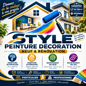 STYLE PEINTURE DECORATION peintre Maine-et-Loire 49 Logo STYLE PEINTURE DECORATION peinture intérieure Maine-et-Loire 49